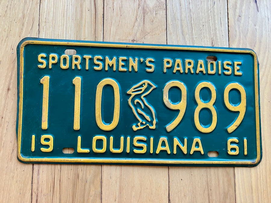 1961 Louisiana Pelican License Plate