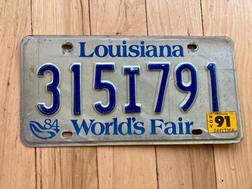 1991 Louisiana Worlds Fair License Plate