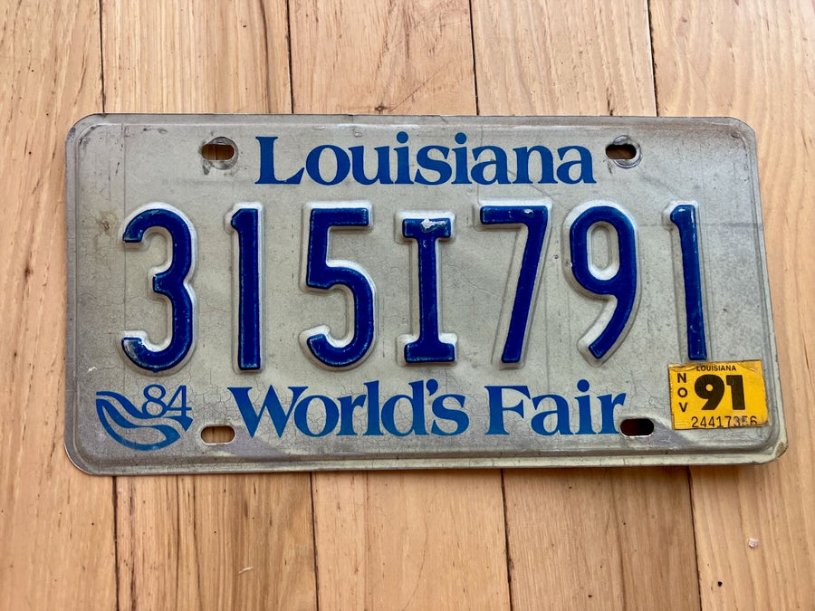 1991 Louisiana Worlds Fair License Plate