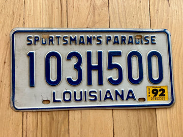 1992 Louisiana License Plate