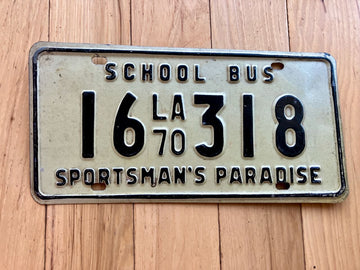 1970 Louisiana School Bus License Plate