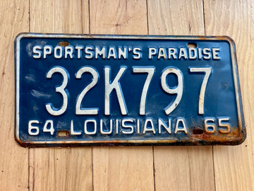 1964/1965 Louisiana License Plate