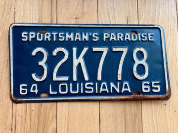 1964/1965 Louisiana License Plate