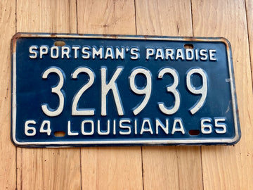 1964/1965 Louisiana License Plate