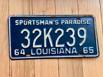 1964/1965 Louisiana License Plate