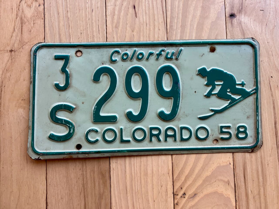 1958 Colorado License Plate