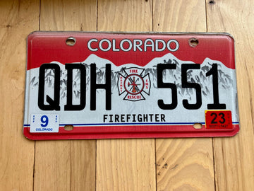 Colorado Firefighter License Plate