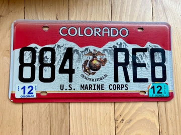 2012 Colorado Marine Corps License Plate