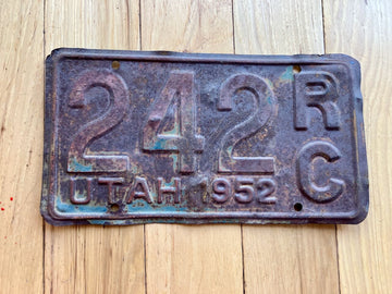 1952 Utah License Plate