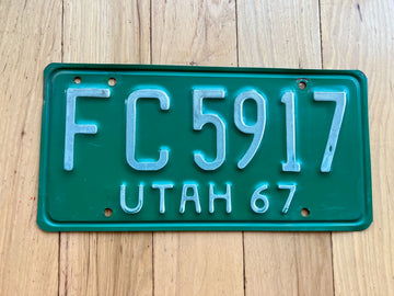 1967 Utah License Plate