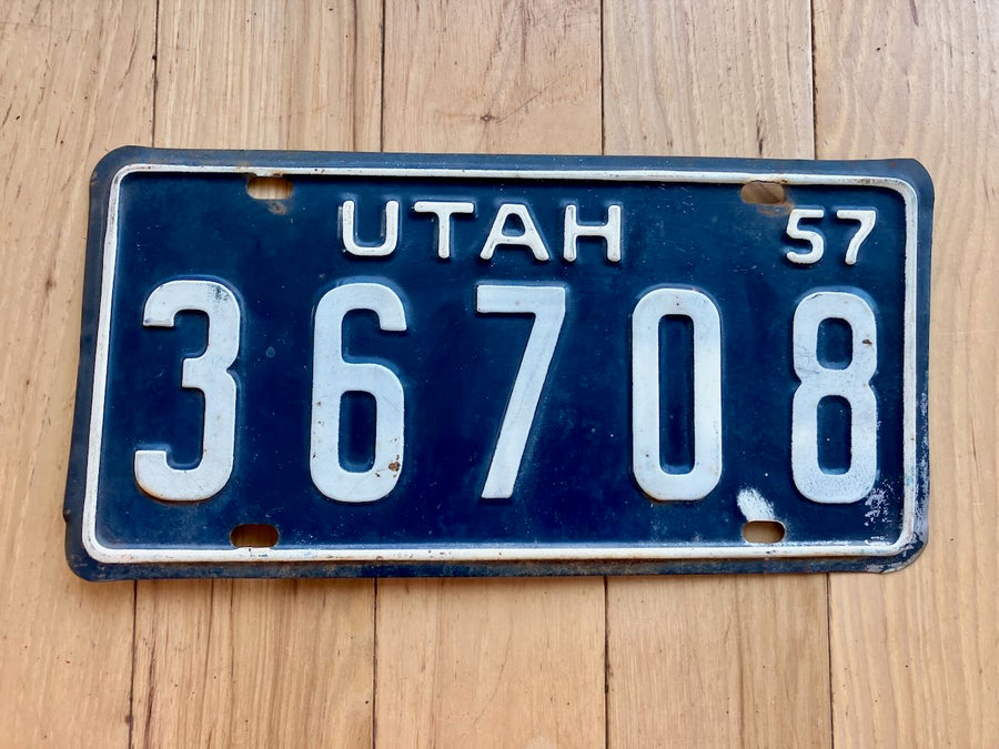 1957 Utah License Plate