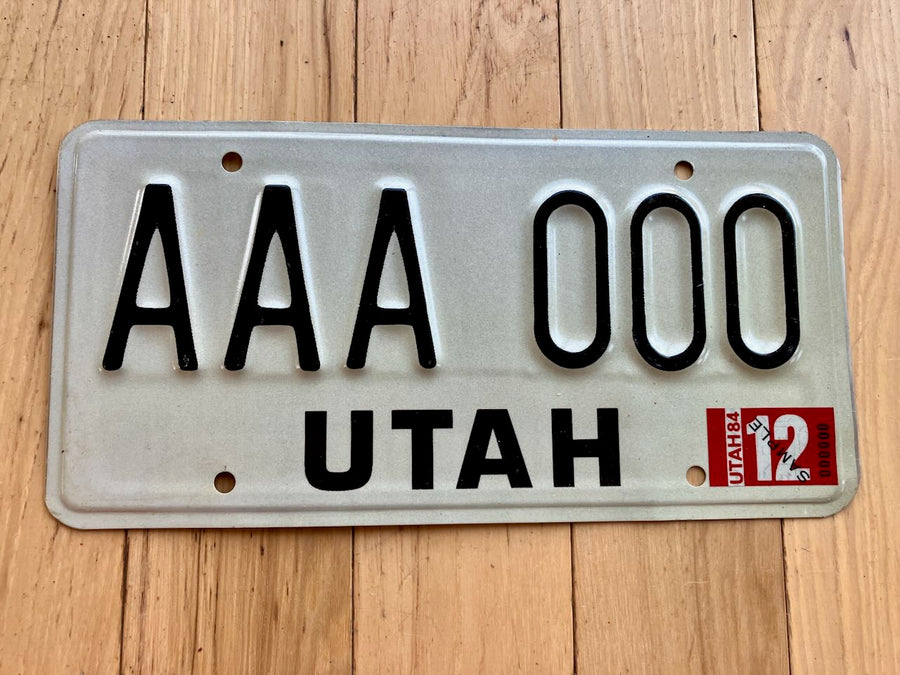 1984 Utah Sample License Plate