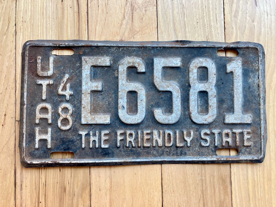 1948 Utah The Friendly State License Plate