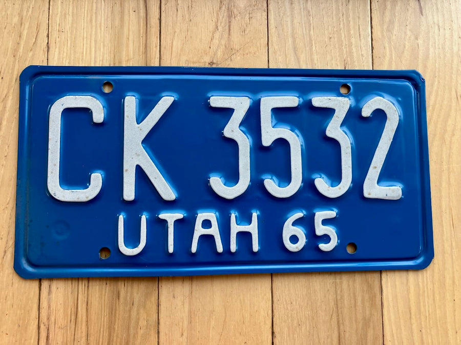 1965 Utah License Plate