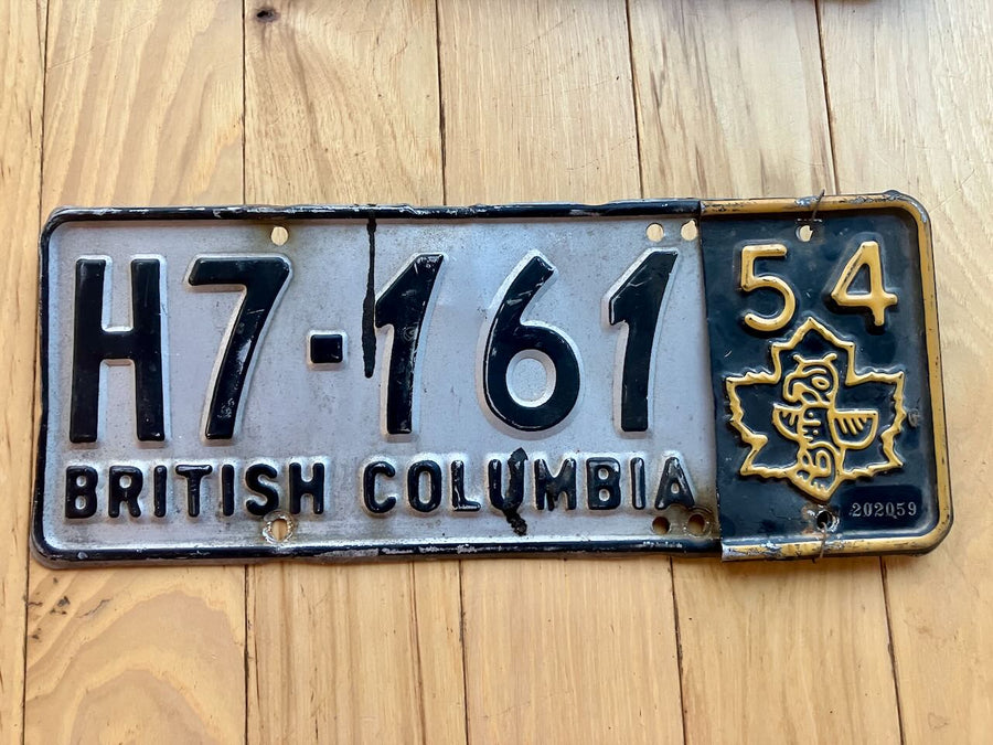 1954 British Columbia License Plate