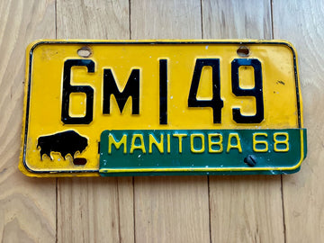 1968 Manitoba License Plate