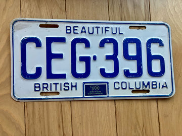 1970 British Columbia License Plate