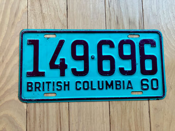 1960 British Columbia License Plate