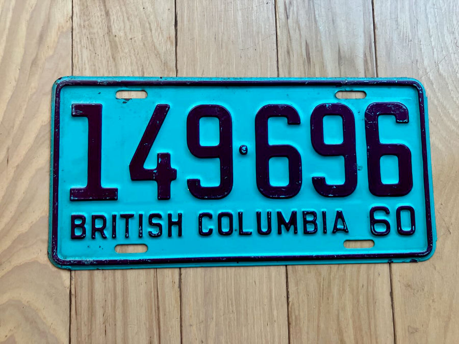 1960 British Columbia License Plate