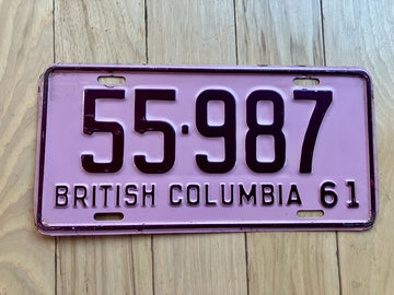 1961 British Columbia License Plate