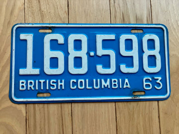 1963 British Columbia License Plate