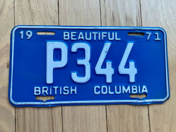 1971 British Columbia License Plate