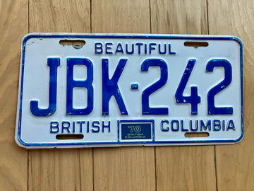 1970 British Columbia License Plate