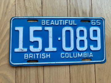 1965 British Columbia License Plate