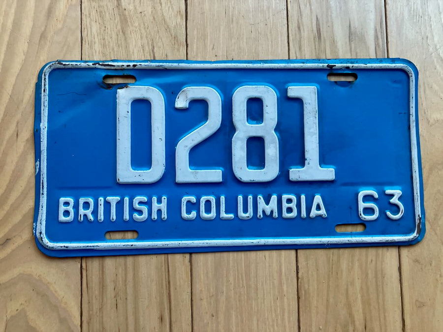 1963 British Columbia License Plate