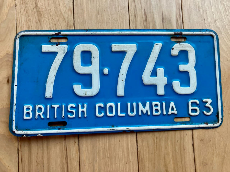 1963 British Columbia License Plate