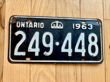 1963 Ontario License Plate