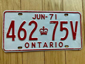 1971 Ontario License Plate