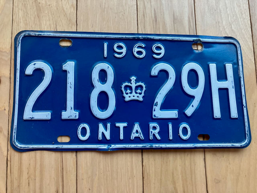 1969 Ontario License Plate