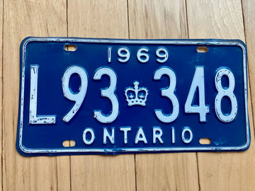 1969 Ontario License Plate