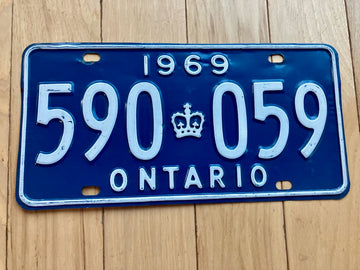 1969 Ontario License Plate