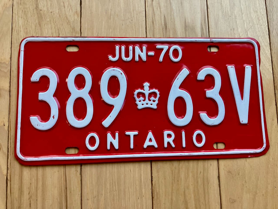 1970 Ontario License Plate