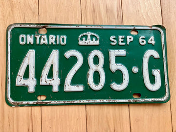 1964 Ontario License Plate