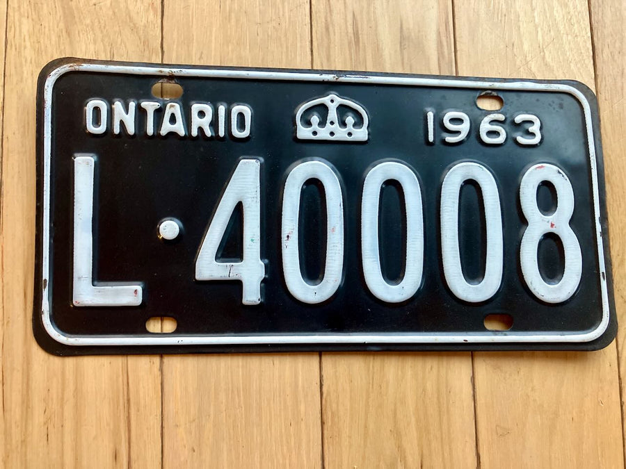 1963 Ontario License Plate