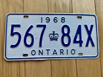 1968 Ontario License Plate