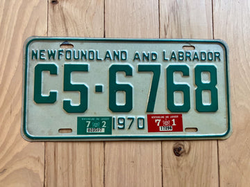 1970 Newfoundland and Labrador License Plate