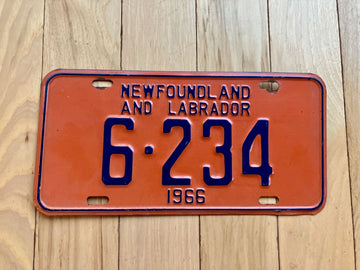 1966 Newfoundland and Labrador License Plate