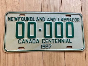 1967 Newfoundland and Labrador Sample License Plate