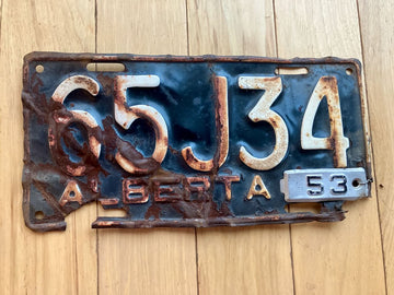 1953 Alberta License Plate