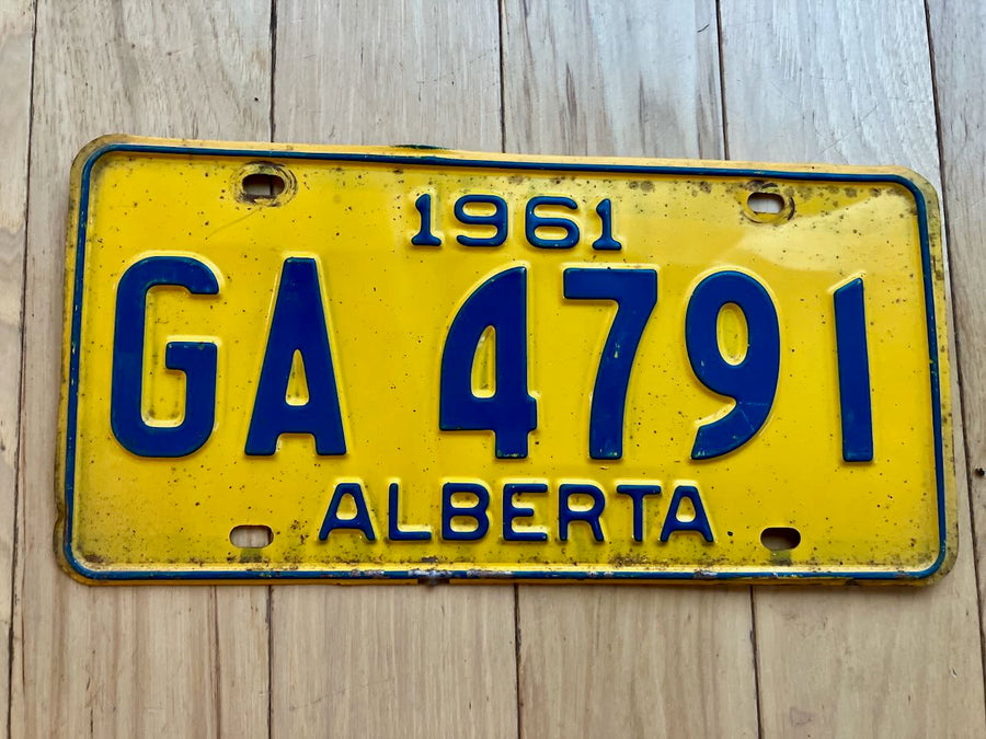 1961 Alberta License Plate