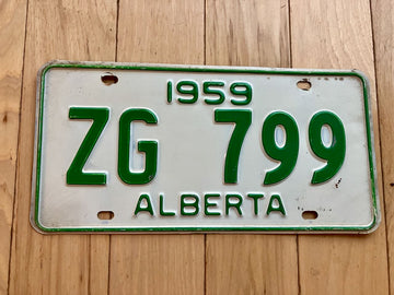 1959 Alberta License Plate