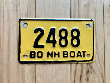 1980 New Hampshire Boat License Plate