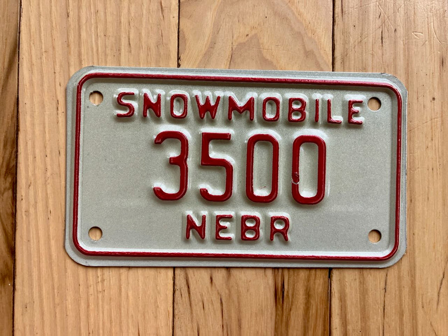 1977 Nebraska Snowmobile License Plate