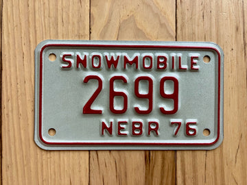 1976 Nebraska Snowmobile License Plate