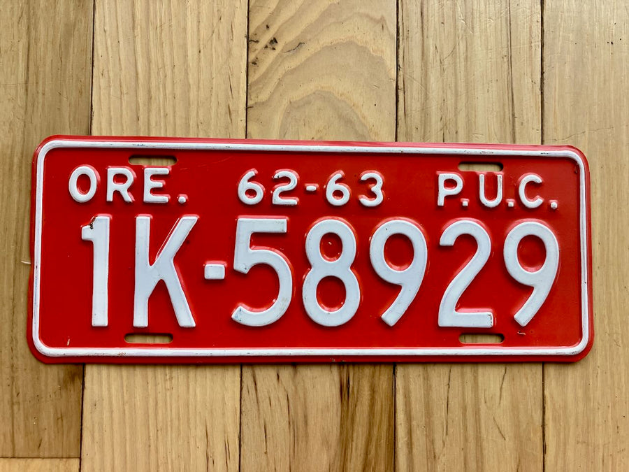 1963 Oregon Public Utilities Commission License Plate