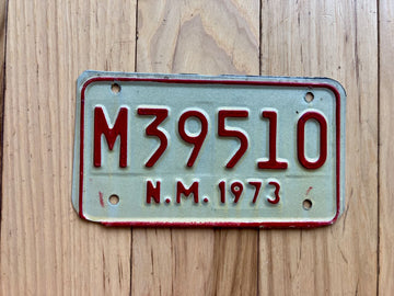 1973 New Mexico Motorcycle License Plate